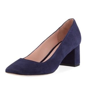 Kate Spade Kylah Suede Navy Block Heel Pumps Size 10 M